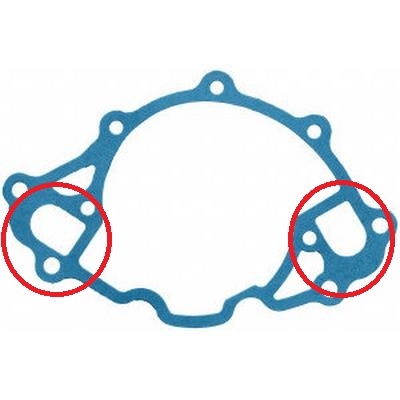 1993 Ford Bronco - A blue gasket is shown with two areas circled in red, and a website address at the bottom.