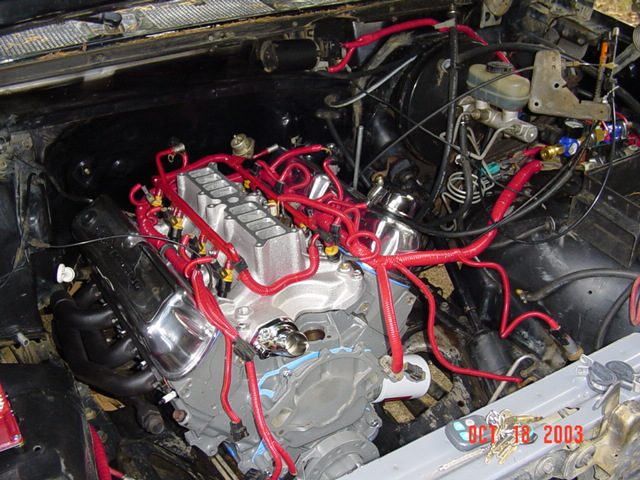 Put the main engine harness on first thing today, then the fuel injectors and fuel rail