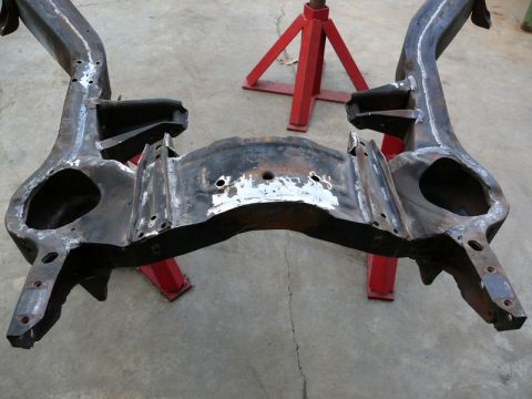 1976 Chevrolet Corvette - This appears to be a section of a car's frame, possibly for restoration or repair.