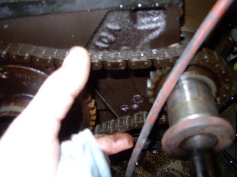 1983 Chrysler Fifth Avenue - Chain seems a little whipped, but I've seen worse. It will be replaced with a double row timing chain/gear set and a Magnum style MP chain…