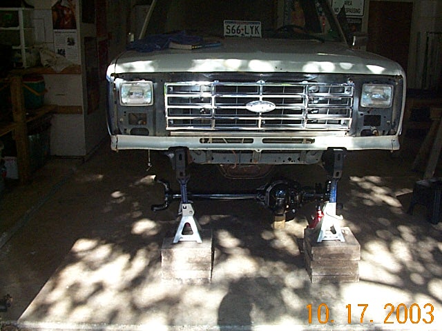 axle mocked up under truck.