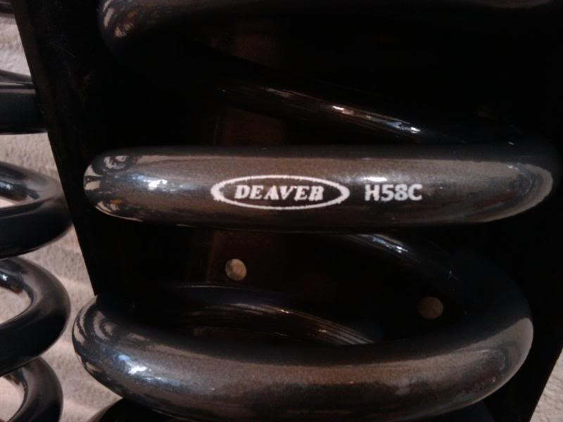 Close-up of a black Deaver H58C coil spring