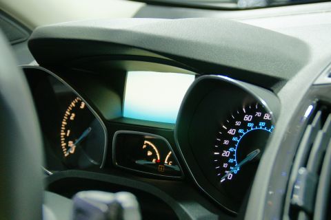 1993 Ford Taurus - Interior view of a car's dashboard, displaying the instrument cluster with gauges.