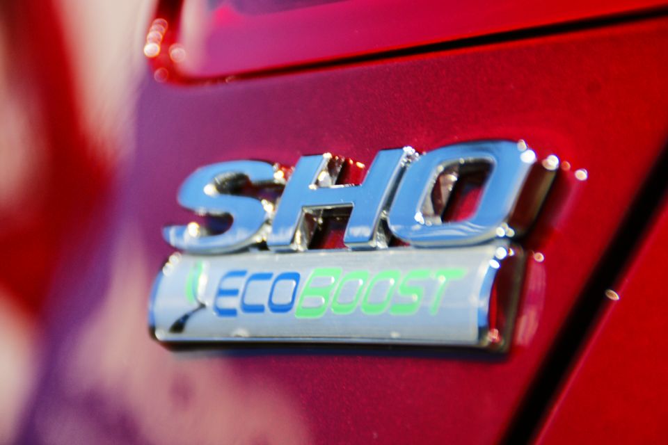 Red car's SHO EcoBoost badge