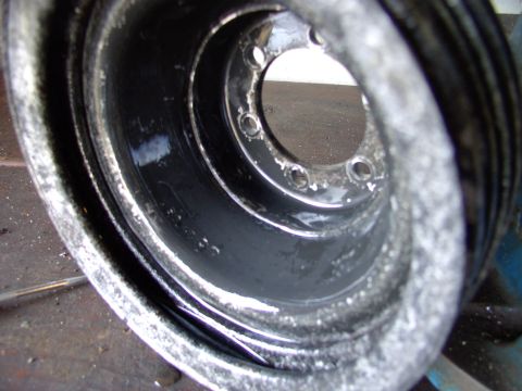 1983 Chrysler Fifth Avenue - The balancer pulley is completely rust free. Try that with a wire brush.