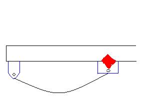 1996 Ford Bronco - Diagram of a vehicle part, possibly a bracket or mount, with a red diamond indicator.