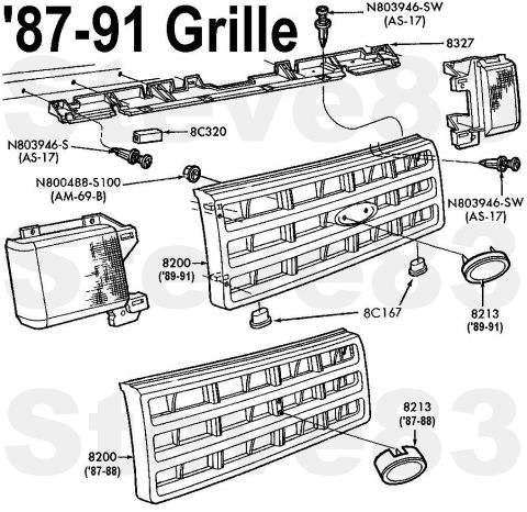 1983 Ford Bronco - '87-91 Grilles