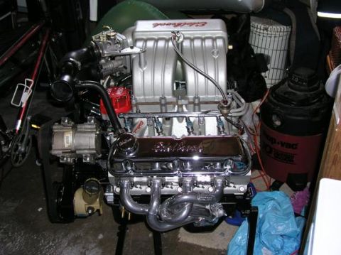 1996 Ford Bronco - Engine with chrome valve covers and silver intake manifold, not a 1996 Ford Bronco.