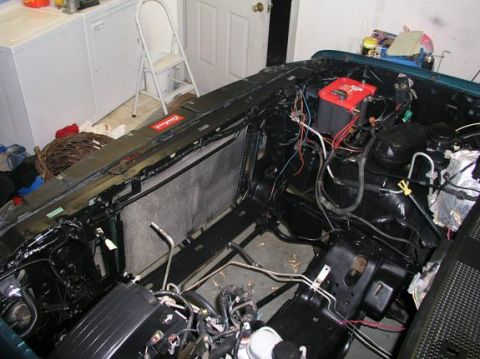 1996 Ford Bronco - Engine bay components including radiator and battery are shown, with a Supermotors.net watermark.