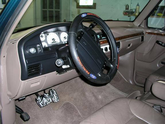 1996 Ford Bronco interior with dashboard and steering wheel