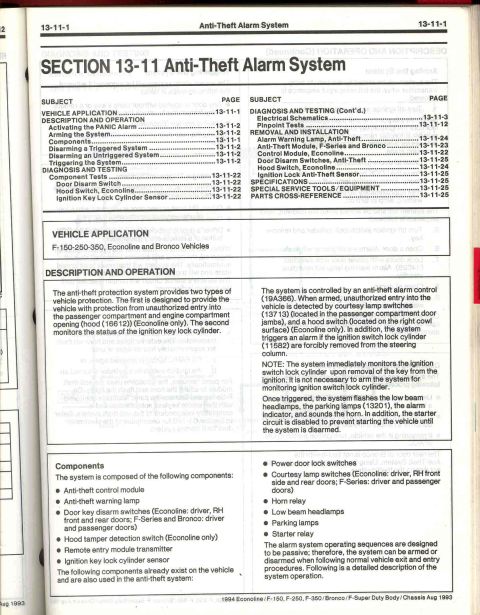 1996 Ford Bronco - '94 Bronco Anti-Theft -1