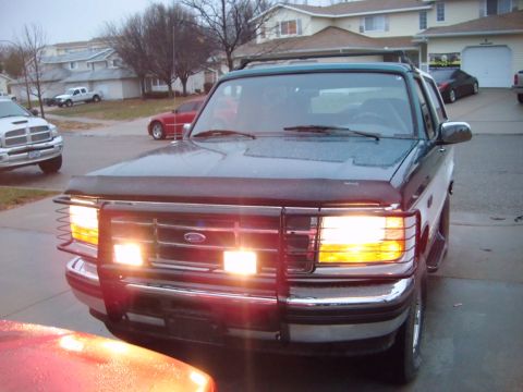 1996 Ford Bronco - New Lights and brush guard