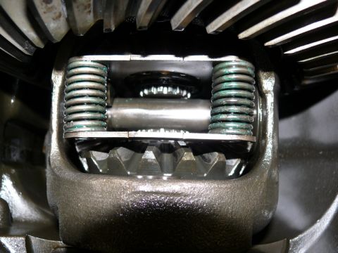1976 Chevrolet Corvette - This image shows the internal components of a vehicle's differential, including gears and springs.