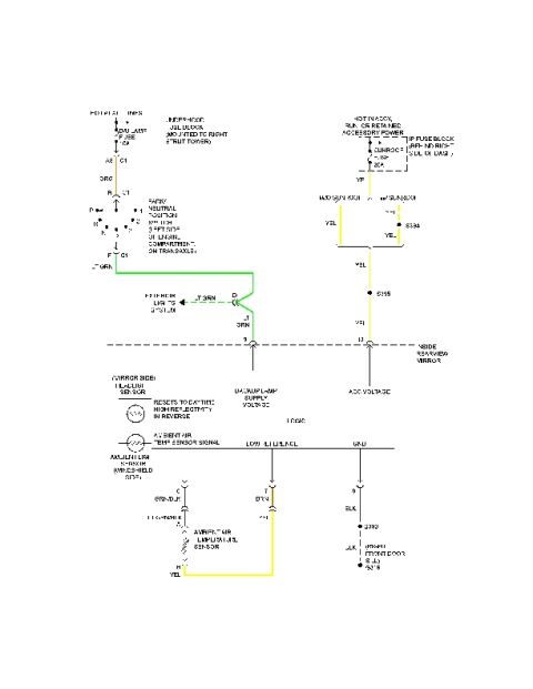 1979 Ford F-150 - Wiring diagram showing mirror, sensor, and accessory circuits with color-coded wires and ground connections.