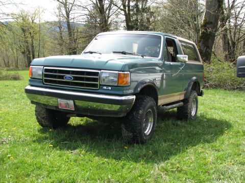 1990 Ford Bronco - This 1987 Ford Bronco is shown in a three-quarter front view, parked outdoors on a sunny day.