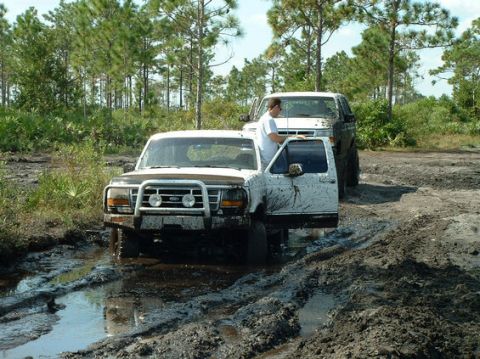 1992 Ford Bronco - I'm not going anywhere fast here. Matt had to pull me out backwards.