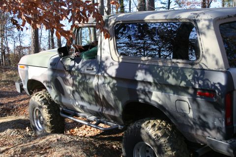 1982 Ford Bronco - This 1978 Ford Bronco is equipped for off-road use with large tires and protective side steps.