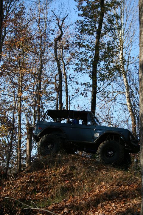 1982 Ford Bronco - This 1982 Ford Bronco navigates a steep, wooded incline.