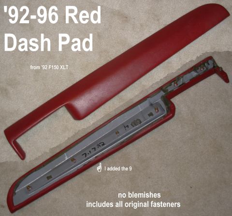 1983 Ford Bronco - SOLD Red '92 Dash Pad