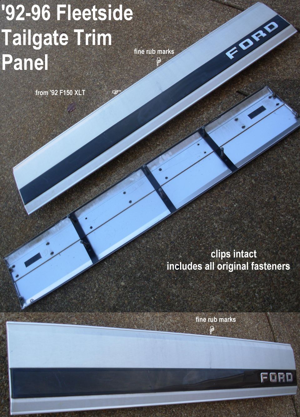 1992-1996 Ford Fleetside tailgate trim panel with FORD lettering for sale