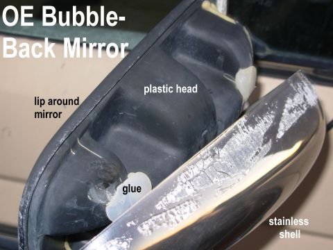 1983 Ford Bronco - OE Bubble-Back Mirror Construction Aftermarket copies use the stainless shell as the mirror head's structure, which is why they vibrate so…