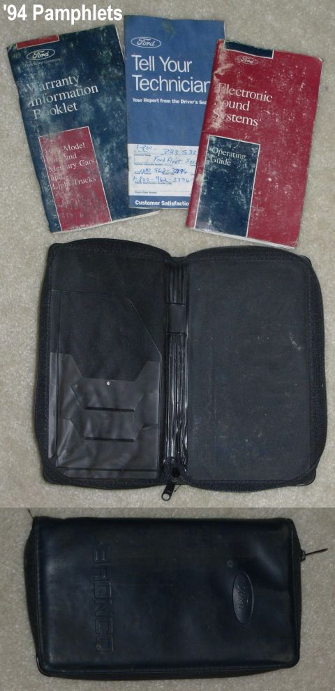1983 Ford Bronco - '94 Pamphlets & Bronco zippered case