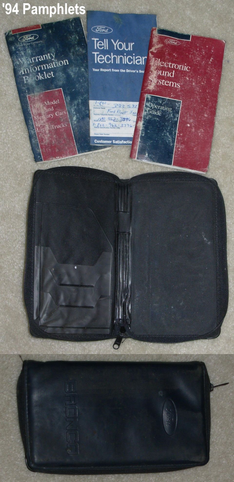 '94 Pamphlets & Bronco zippered case