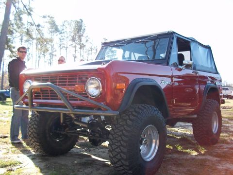 1979 Ford Bronco - This modified Ford Bronco features a custom bumper and off-road tires, suggesting a model year prior to 1979.