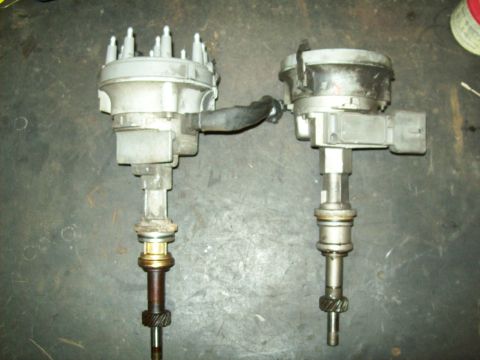 1993 Ford F-150 - A comparison of two automotive distributors, likely for diagnostic or replacement purposes.