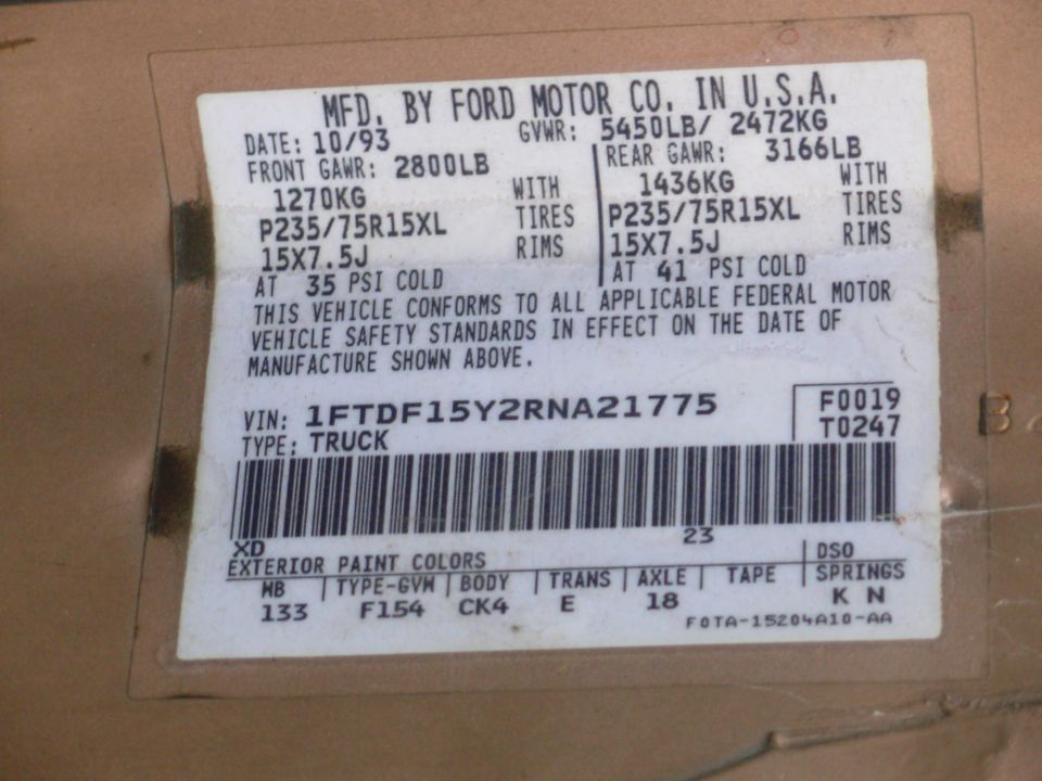 '94 4.9L EEC-IV MAP E4OD