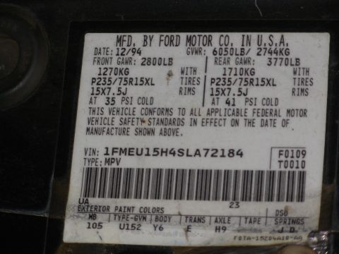 1983 Ford Bronco - '95 Bronco black XLT 5.8L E4OD EEC-IV MAP Opal interior