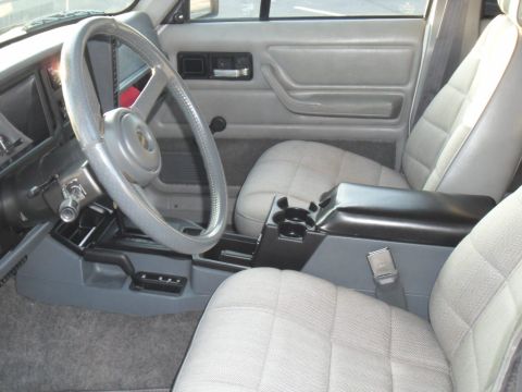 1994 Jeep Cherokee - The interior of a 1994 Jeep Cherokee features gray upholstery and a functional center console.