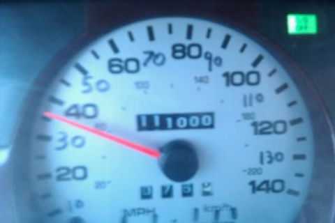 2000 Mercury Grand Marquis - The speedometer needle points to 35 mph, with the odometer reading 111,000 miles.