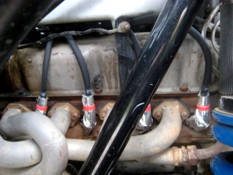 1996 Ford Bronco - Spark plug wires connect to the exhaust manifold on this engine.