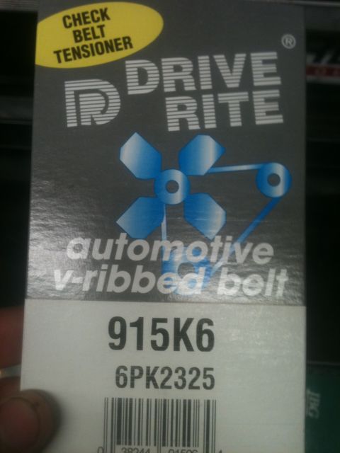 1993 Ford Bronco - Box for a Drive Rite 915K6 automotive v-ribbed belt.