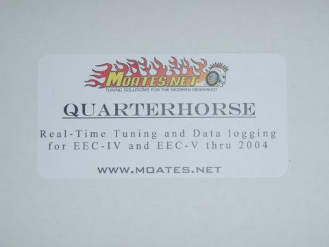 1996 Ford Bronco - This sticker advertises Moates.net Quarterhorse tuning solutions for EEC-IV and EEC-V systems.