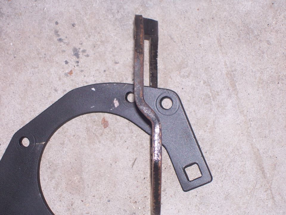 This shows how far the A6 A/C compressor is moved back toward the firewall, about 1/2-3/4", when using the full circle style of A6 compressor bracket.