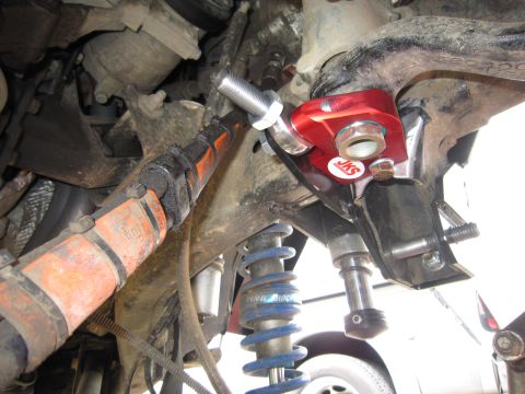 2008 Jeep Wrangler - This photo shows aftermarket steering and suspension parts, including a JKS brace and King shocks.