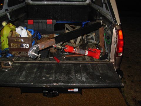 1997 Chevrolet Silverado 3500 - Apparently, my base plate is pretty strong, since that's all that's holding the ~70lb assembly up right now. I haven't made the top bracket…