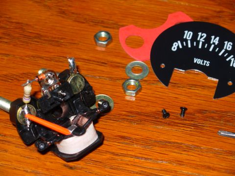 1975 Ford Bronco - Behind the face is a resistor, a Zener diode, and a trim pot for calibrating the meter. There's also a plastic peg molded into the gauge fr…