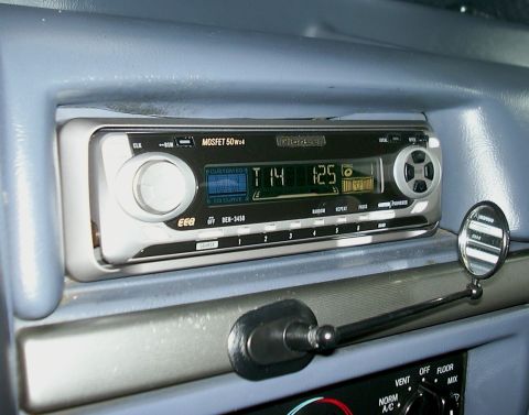 1993 Ford Bronco - Head unit is Pioneer DEH-3450. My former bicycle's helmet rear mirror its the way I found to rebound steering wheel control signal. If you…