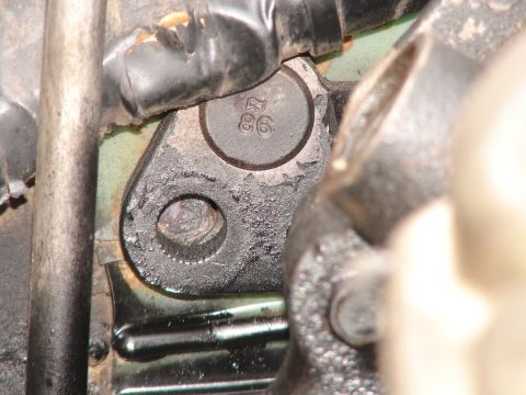 1973 Ford Ranchero - A stamped number '2 86' is visible on a metal engine part.