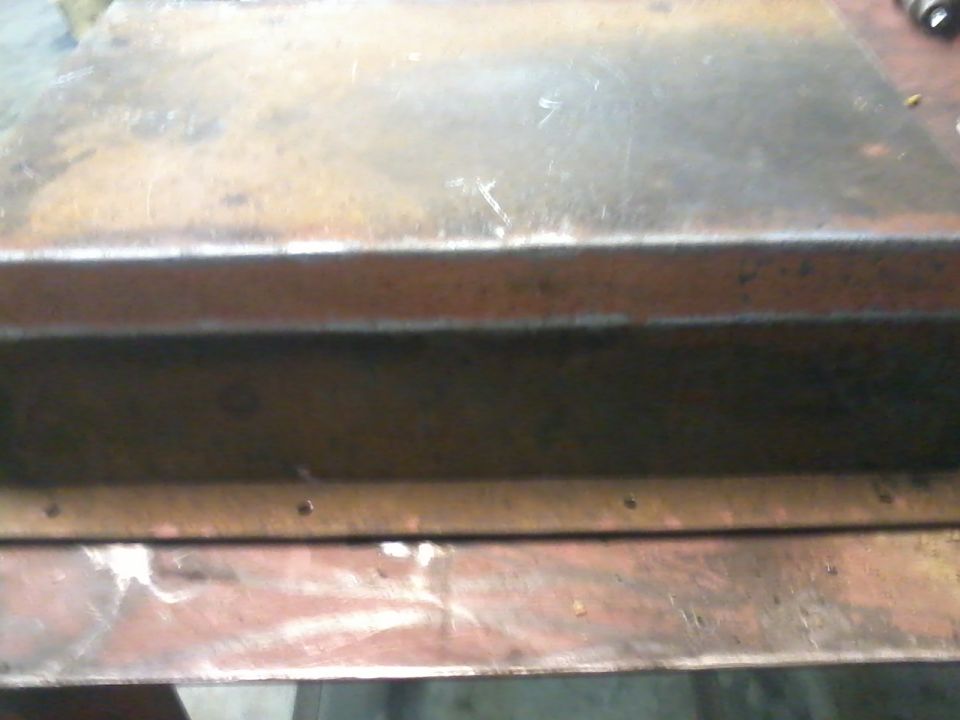 rusted metal plate with visible rivets and surface wear