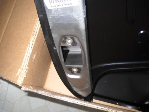 1954 Ford F-100 - 12-5-2011: I wasn't sure my plan for using the front door post with the hinge pockets, from the spare cab, on the opposite sides in the bac…