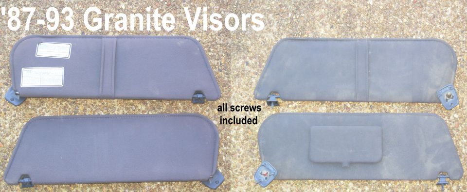 Granite ('87-93 dark gray) Visors
IF THE IMAGE IS TOO SMALL, click it.
