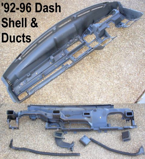 1983 Ford Bronco - Dash Shell & Ducts '92-96 Note that the dash structure is actually the plastic ducts - the colored part is just a shell attached to the duc…