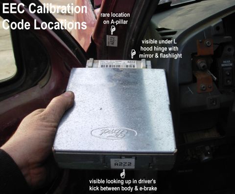 1983 Ford Bronco - Calibration Code Locations http://www.oldfuelinjection.com/?p=17 To remove the EEC, it may be necessary to either buckle the plastic wheelw…