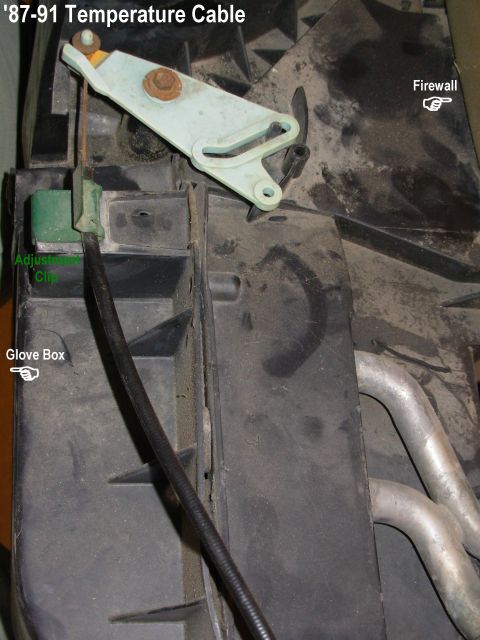 1983 Ford Bronco - '87-91 Temperature Blend Cable It's common for the cable to slip out of the adjuster clip, resulting in no response to the temperature slid…