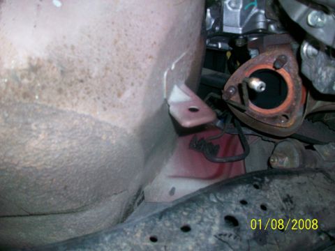 2000 Isuzu Vehicross - Close-up view of an exhaust pipe connection, with a date stamp indicating January 8, 2008.