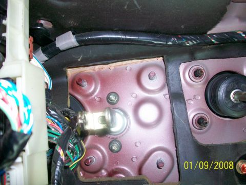 2000 Isuzu Vehicross - Interior view of car's firewall showing wiring and mounting points.